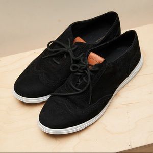Cole Haan Grand OS black suede oxford sneakers